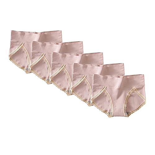 Culotte haute en coton premium et dentelle douce, sous-vêtement de bikini rose XL