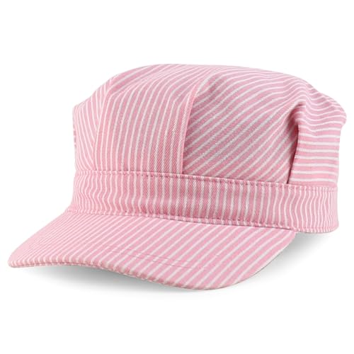 Armycrew Classic Cotton Train Engineer Conductor Adjustable Cap - Pink Stripe - 57CM