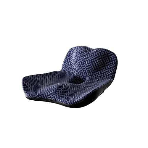 Coussin de siège bleu en mousse ergonomique pour le dos et le bureau