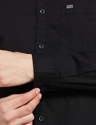 Image of The Indian Garage Co Men Slim Fit Solid Full Sleeves Cutaway Collar Casual Shirt