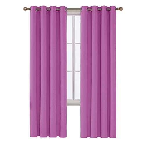 Image of Deconovo Blackout Curtains, 52x84 Inch, Fuchsia Pink