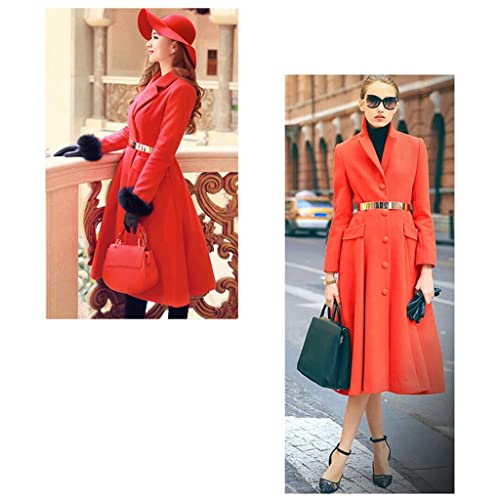 Women' Belt, Large Shiny Plate Waist Mirror, Gold, 76 cm3