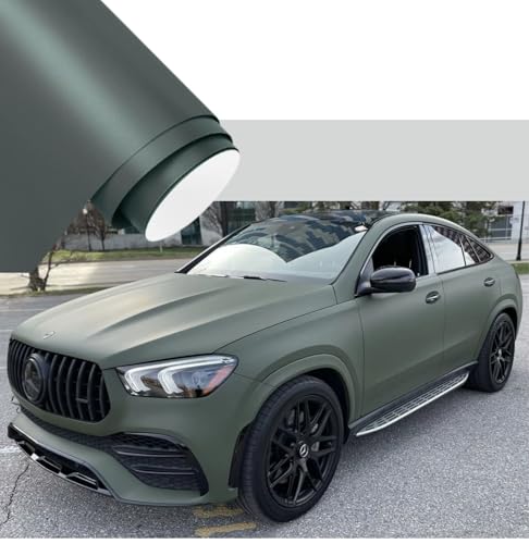 Image of WALLMATE Matt Olive Green Car Sticker Self Adhesive Bubble Free Vinyl Wrap for Car, Scooty, Cycle, Bike and Other Vihicle Interior & Exterior Decoration (Olive Green, 20X150 in)