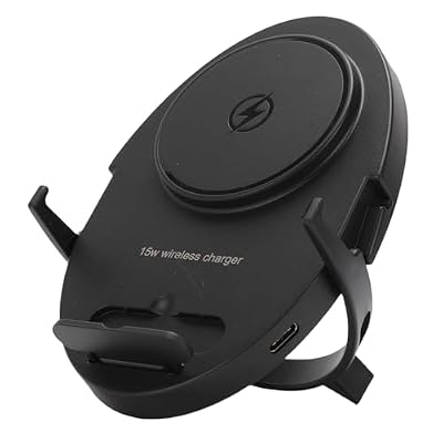 Hamwesh Wireless Charger Stand, Foldable Vertical Horizontal Modes Foreign Object Detection Foldable Wireless Charger, Fast Charging Station with Type C Interface for Home Office Desk