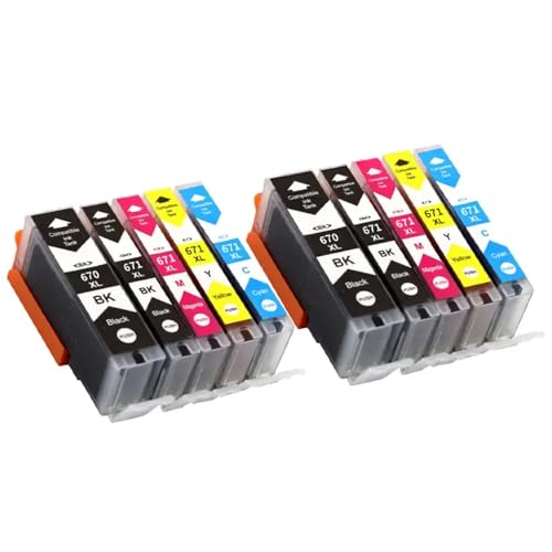 Cartouche à encre compatible PGI670 CLI671 pour imprimantes jet d'encre Canon Pixma MG5760