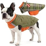 PAPIAMEN Dog Winter Coat for Large Dogs,Warm Reversible Puffer Jacket Lightweight Pet Vest Snowsuit with D-Ring,Waterproof Dog Cold Weather Coats Small to Large Breed Dogs Clothes,Green,3XL