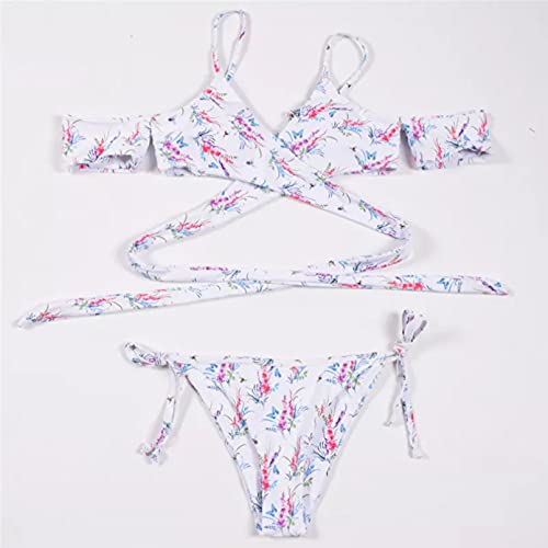 Bikini ensemble floral hors épaule avec coupe brésilienne élégante - 2