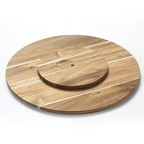 Jalz Jalz Acacia Wood Lazy Susan 15" Kitchen Turntable #TOP5
