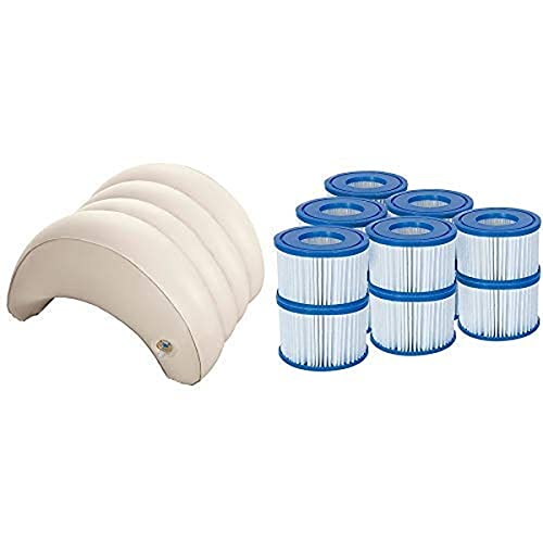 Intex Spa Accesorios Reposacabezas inflables para Pure SPA, Beige, 29 x 30 x 23 cm y Bestway Filter Cartridge VI para Miami, Vegas, Mónaco Lay-Z-Spa 58323 - (compatible con Old 58239)
