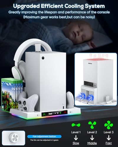 Upgraded RGB Cooling Fan Charging Station for Xbox Series X Accessories — 사진 3