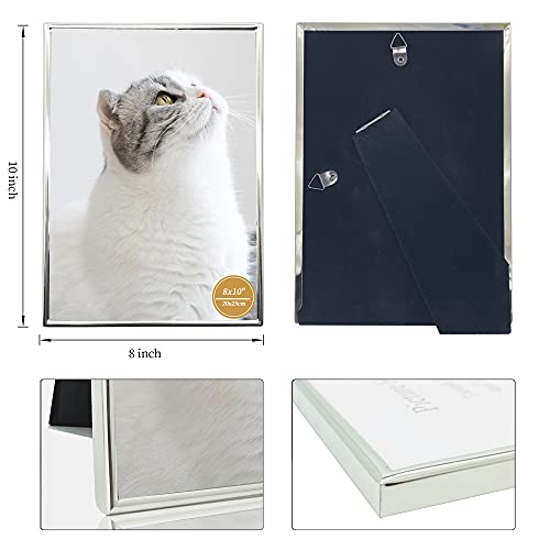Decanit 8X10 Picture Frame Metal, Thin Profile Photo Frame 8 By 10 Inch, Display For Wall Or Tabletop,Silver #TOP1