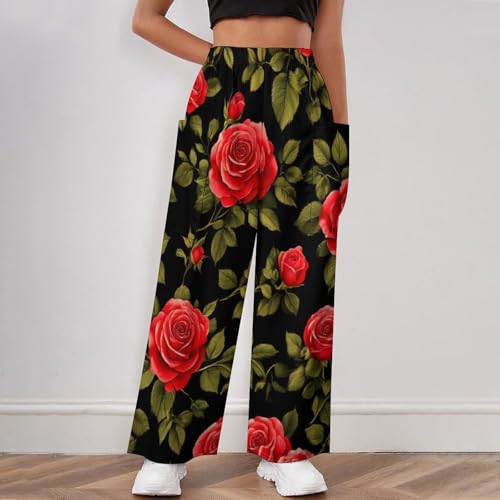 Womens Loose Lounge Pants, Casual Wide Leg Sports Pants with Pocket High Waisted Sweatpants2