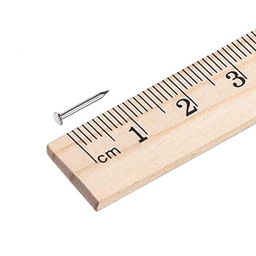 sourcing map 500 Stück Kleine Winzig Hardware Nägel 1.2X10mm(DxL) für DIY Dekorative Holzkisten Zubehör Kohlenstoffstahl Silber Ton