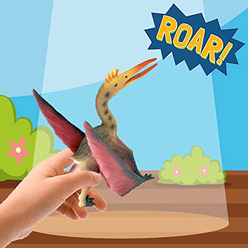 Gemini&Genius Pterosaur Toys For Kids, Quetzalcoatlus Dinosaur Toy, Pterodactyl Action Figure, Large Flying Dinosaur Toys, Realistic Pteranodon Toys- 5.5 Inches Height #TOP7