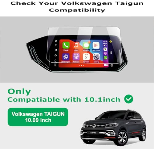 Image of OHAYO Screen Protector for Volkswagen Taigun 10.09 Inch Company-Fitted Infotainment Touchscreen | Compatible with All Variants | 9H Hardness Military Strength Scratch Resistant Clear Glossy Finish | Bubble Free Display Guard | Not Tempered Glass