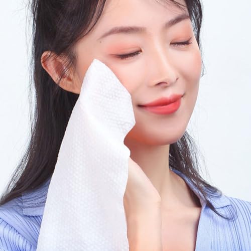 Serviette jetable en coton contre les bactéries du visage, rouleau épais démaquillant blanc - 4