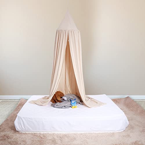 Yosoo Baby Bedding Round Dome Bed Canopy Kids Play Tent Hanging Mosquito Net Curtain For Baby Kids Reading Playing Sleeping Room Decoration, Khaki #TOP7
