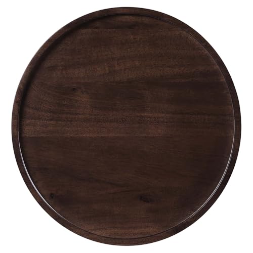 Modway EEI-6607-WHI-WAC Amina Round Acacia Wood Side Table, White Walnut by Modway - Used condition - Image 3