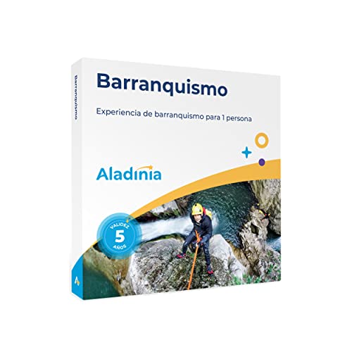 ALADINIA Barranquismo. Cofre de experiencias para regalar. Pack de descenso de barrancos en España para una persona. Validez 5 años, Cambios Gratis e ilimitados