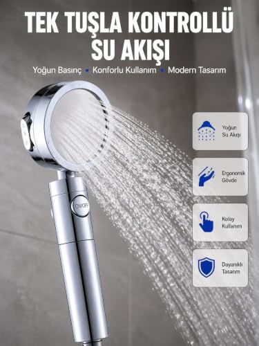 Duş Başlığı, Masaj ve Yağmur Modlu Su Tasarruflu