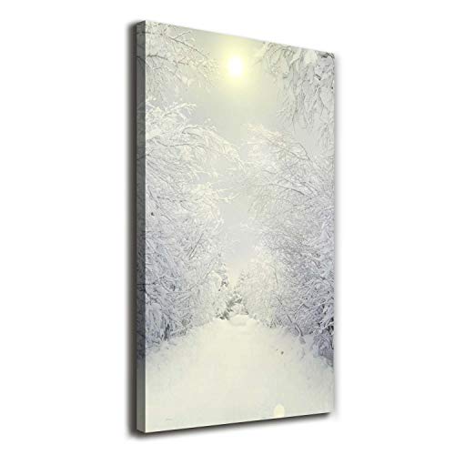 Tirages sur toile 60x120 Tulup paysage forêt d'hiver blanche image murale déco salon