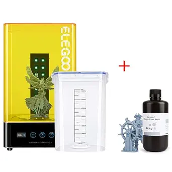 ELEGOO Mercury Plus V2 3D Printing Wash and Cure Station and Standard Grey 3D Printer Resin 1000g