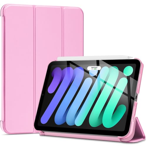 Image of ProCase Smart Case for iPad mini 7 A17 Pro 2024 /Mini 6 2021 8.3 inch -Peonypink