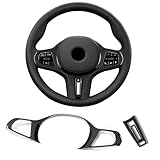 T-carbon Steering Wheel Frame Cover Trim Fits BMW 3Series,X5 X6 X7 I4 Z4 M3 M4 M5 M8 XM X3M X4M X5M X6M;Fits BMW G20 G21 G22 G26 G29 G30 G32 G42 F44 F90 F95 F96 Real Carbon Fiber Interior Accessories