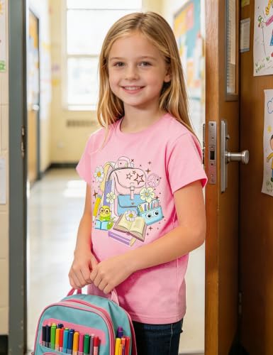 Image of Girls' School Days Short Sleeve Shirts Graphic T-Shirts Size 5-8