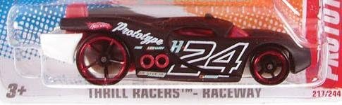 Hot Wheels 2011 Black Thrill Racers - Raceway #1/6 Prototype H-24 Collectible 1:64 Scale Car 217/244