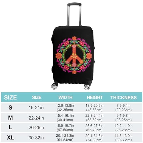 Peace Sign Travel Suitcase Protector Luggage Cover Protective Washable Anti-scratch Baggage Cover2