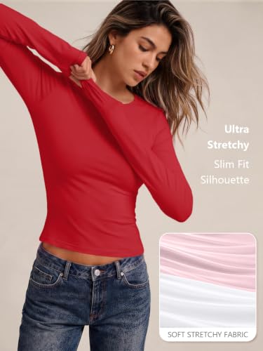 Image of Trendy Queen Womens Long Sleeve T Shirts Fall Fashion Basic Y2K Tops 2026