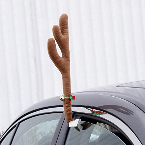 Car Reindeer Decoration, Reindeer Antlers Nose Tail With Jingle Bell Christmas Decoration For Car Windows, Grille, Christmas Decor Best For Cars, Vehicles, Suvs, Trucks, Car Exterior Accessories #TOP4
