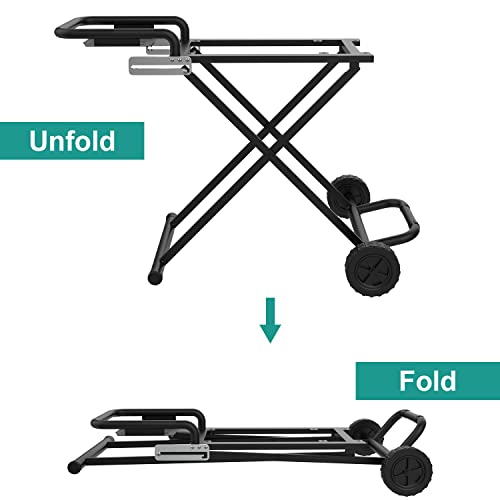 Easibbq Portable Grill Cart For Blackstone 17" 22" Table Top Griddles, Folding Cart Griddle Stand Shelf For Backyard, Camping And Outdoor Cooking. Black #TOP2