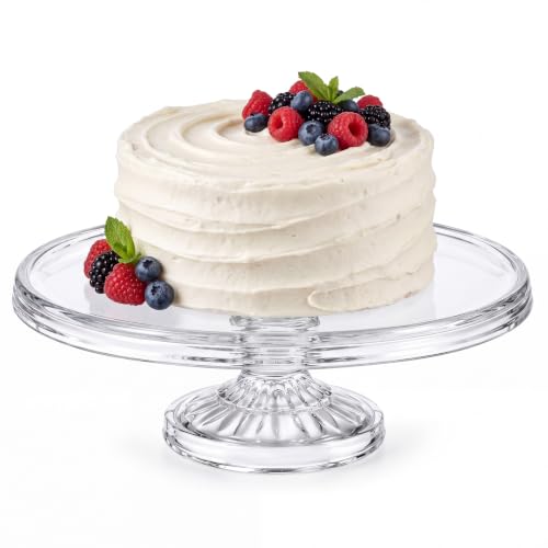 Ferrochef 12 Inch Glass Cake Stand, Clear Pedestal...