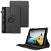 Produktbild NAUCI Tablet Schutz Hülle kompatibel mit Medion Lifetab E10414 E10420 E10421 E10440 aus Kunst-Leder Standfunktion 360 Drehbar Schutzhülle Universal in Schwarz