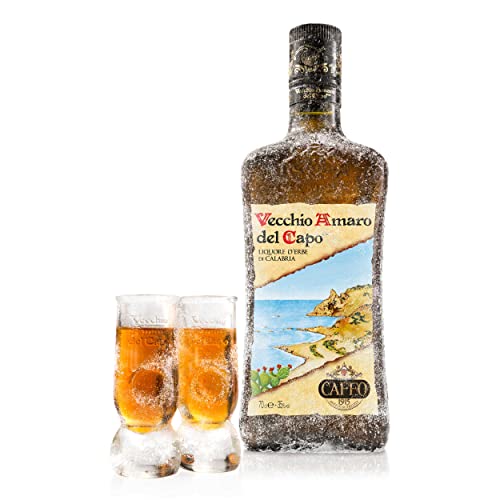 Vecchio Amaro del Capo, Kräuterlikör aus Kalabrien mit 2 Gläsern 1x700ml ml Cover