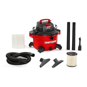 CRAFTSMAN CMXEVBE17594 12 Gallon 6.0 Peak HP Wet Dry Shop Vacuum | Portable Shop Vacuum Wet and Dry with Filter, Dust Bag, Hose and Attachments for Home Projects & Renovations