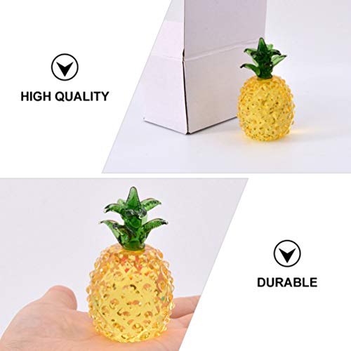 Valiclud Desk Decor Crystal Figurines Artificial Pineapple Ornament Table Decor Crystal Fruit Model Lifelike Pineapple Photo Prop For Home Kitchen Decoration Yellow Pineapple Decor Office Desk Decor #TOP7