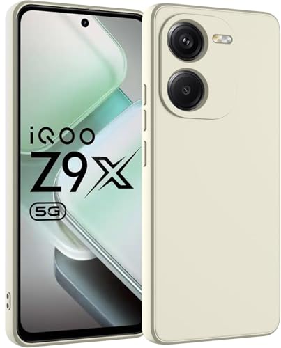 Image of DIZORO Microfiber Candy Case for IQOO Z9x 5G Smooth Touch Cushion Liquid Soft Silicone Gel Rubber Phone Cases Non-Slip Full Body Protective Shockproof Back Cover (Stone Grey og)
