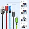 Cable de carga múltiple 4 en 1, 2 paquetes de 5 pies para múltiples dispositivos | Cargador USB con USB C, IP y Micro, trenzado de nylon, esenciales para crucero 2026, accesorios de viaje para auto 3