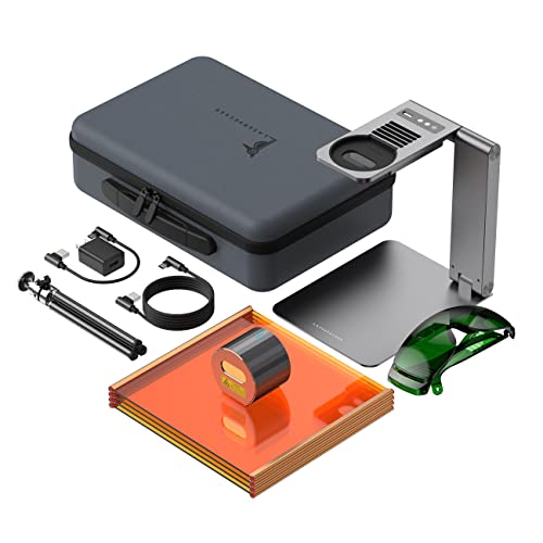 Laserpecker 1 Pro Portable Laser Engraving Machine, Laser Engraver Mini Etcher High Precision For Wood Leather Bamboo Etc Engraving - With Auto Focus Stand + Protective Shields + Storage Box #TOP6
