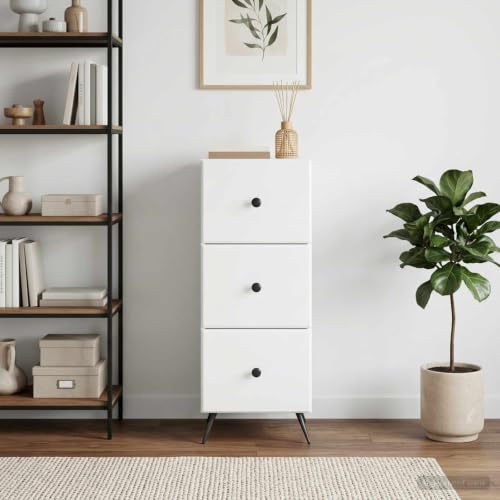 Cajonera de madera blanca con cajones espaciosos y formato compacto 5