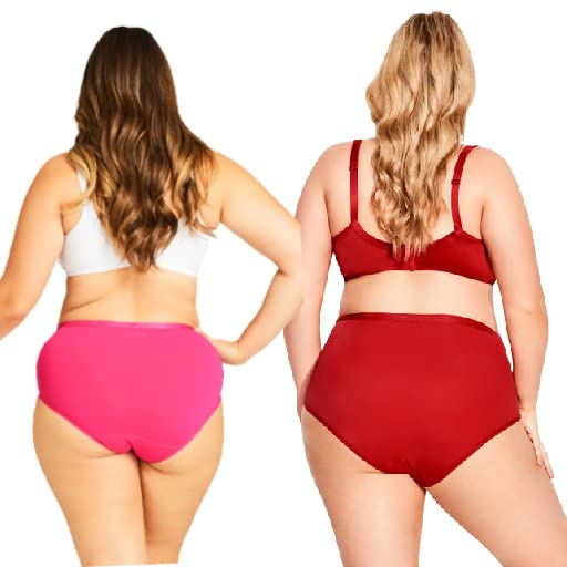 Image of VESY Women Hipster Panties Plain Color Jumbo Size Full Coverage Underwear Panty Small to 10XL (Pack of 2)