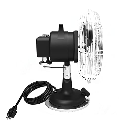 Modern Forms 9In Oscillating Plug-In Desk Fan With Three Speed Motor Control In Matte Black And Nickel Finish #TOP2