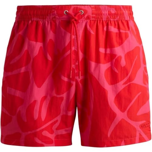BOSS Men's Standard Tonal Print Swim Trunks