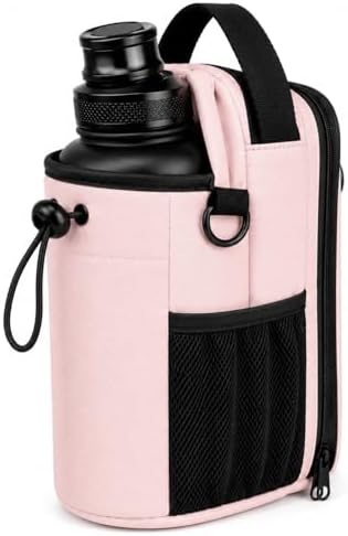 Magnetic Gym Water Bottle Holder with Phone Pocket & Shoulder Strap, 3 Strong Magnets, Portable Bottle Bag for Gym, Fitness & Travel, Pink. image 3