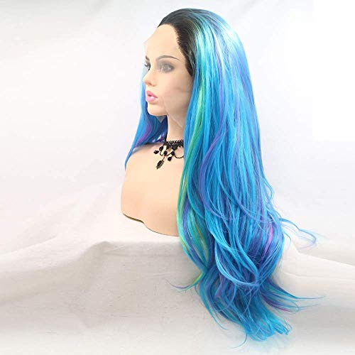 Perruque lace front bleu pour dissimuler la repousse naturelle