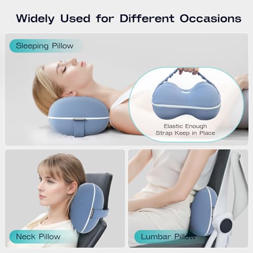 Ruizman Knee Pillow for Side Sleepers - Cooling Pillows Between Legs for Side Sleeping - Large Memory Foam Knee Pillows for Hip Pain & Spine Alignment (Misty Blue)
