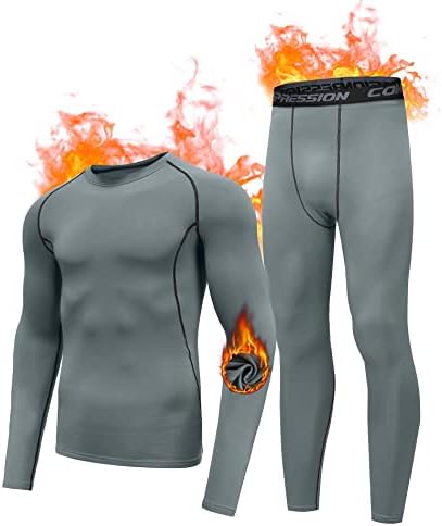 Holure Conjunto de ropa interior térmica para hombre, forro polar...